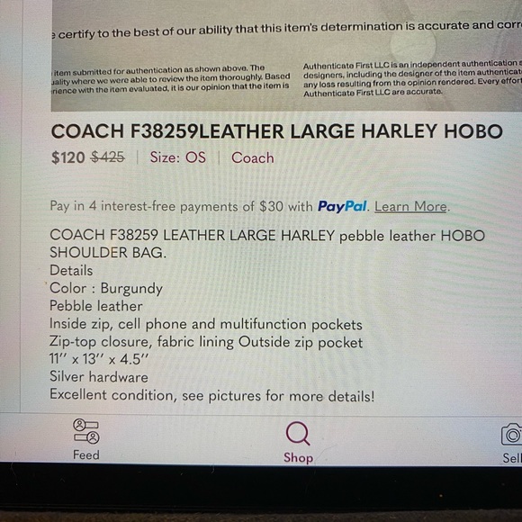 Coach Teal Leather Bag with Gold Details - Picture 10 of 11